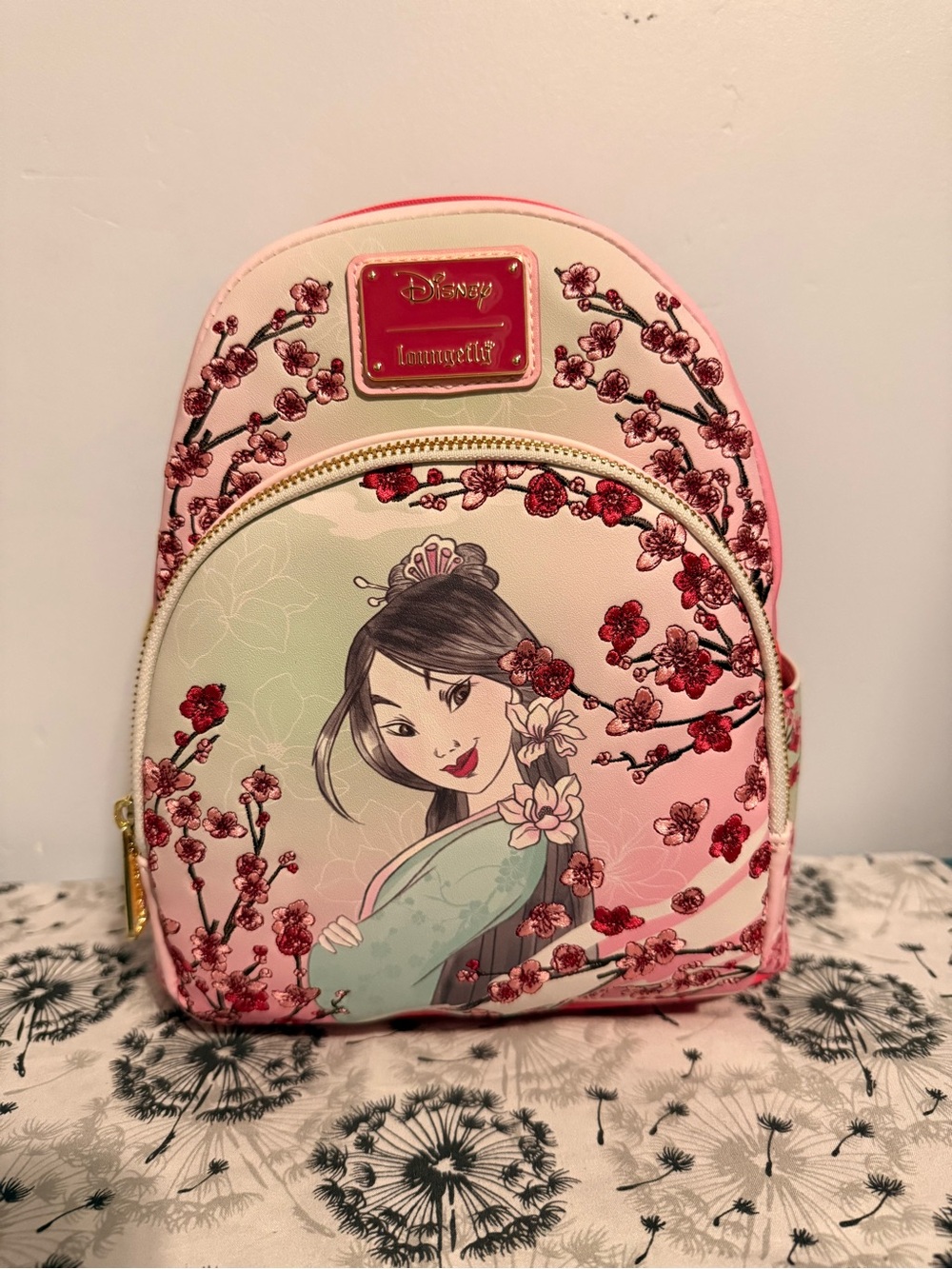 Loungefly Pink Mulan Cherry Blossom Mini Backpack